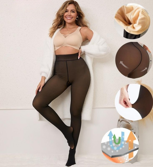 Fleece-Lined Thermal Winter Tights – Sheer Warm Pantyhose (XS–2XL)